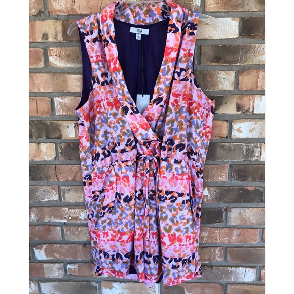 Q&A Multicolored Leopard Print Romper Large - Picture 2 of 7